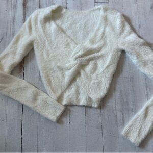 Aerie Soft Cream V-Neck Sweater